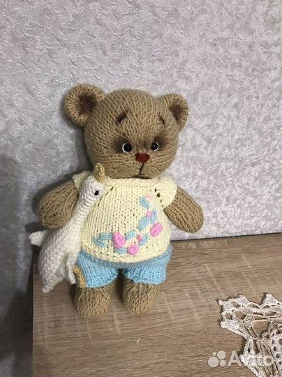 Мишка вязаный игрушка