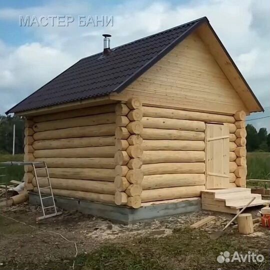 Сруб бани в чашу - доставка и сборка включены