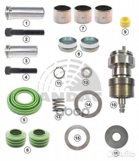 Р/к диcкового тормоза 16(мр) с механизмом