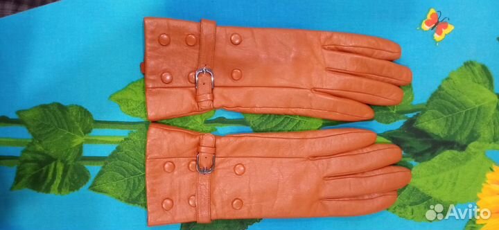 Перчатки женские кожаные новые 7.5