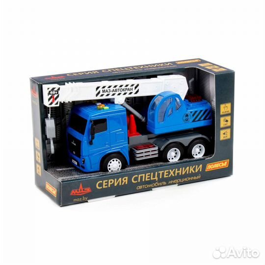 Машина Полесье маз кран свет/звук в коробк