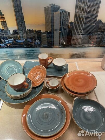 Набор посуды steelite craft blue terracotta