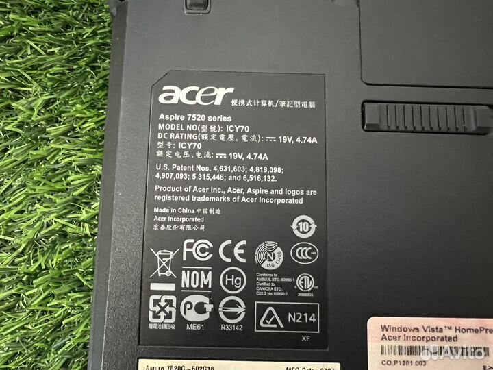Ноутбук Acer Aspire 7520 на запчасти