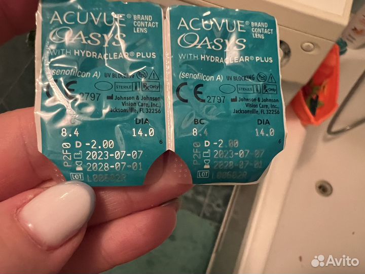 Продам Линзы acuvue oasys 2 шт. -2.00/8.4/2 недели