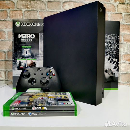 Xbox one X + игры (ведьмак)