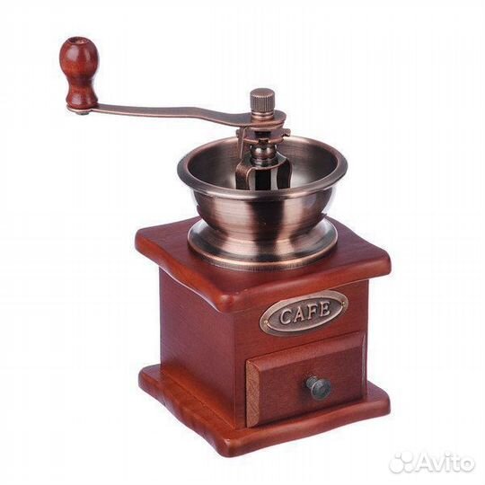 Кофемолка механическая ручная деревянное основание
