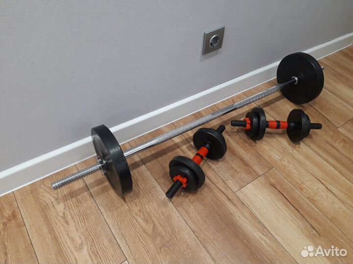 Штанга гриф блины гантели 22кг