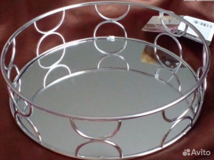 Поднос декоративный с зеркалом