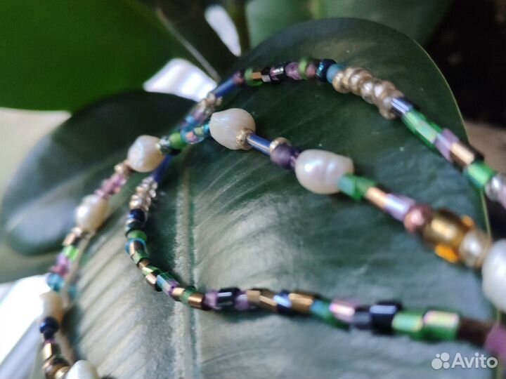 Чокер из бисера и жемчуга