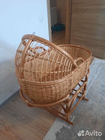 Кроватка для новорожденных, колыбель ротанговая