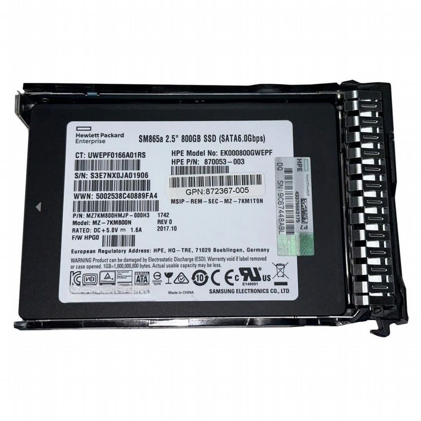 [MZ7KM800HMJP] Жесткий Диск Hp Ek000800gwepf 800gb 2.5" Ssd Mz7km800hmjp