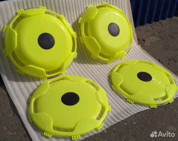 Колпак 4 шт колеса 17.5 радиус цвет Лимонный