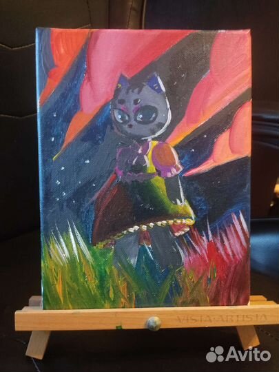 Картина аниме Кошка. Авторская работа