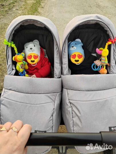 Коляска для двойни 2 в 1 Riko Basic Saxo