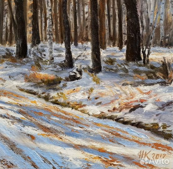 Картина маслом лесной пейзаж