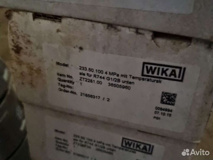 Манометр wika 15 30 40 бар 4 6 MPa g1/2b