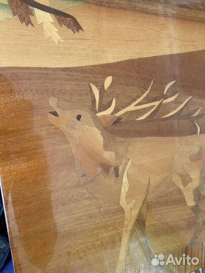 Большая роскошная картина из шпона (СССР) + Панно