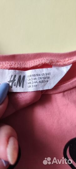 Лонгслив для девочки h&m р.98-104