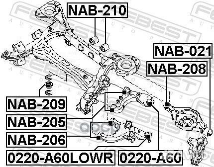 Опора шаровая заднего нижнего рычага 0220A60LOW