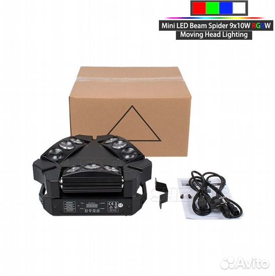 Паук Светодиодный 9х10 Вт Светомузыка Цветомузыка