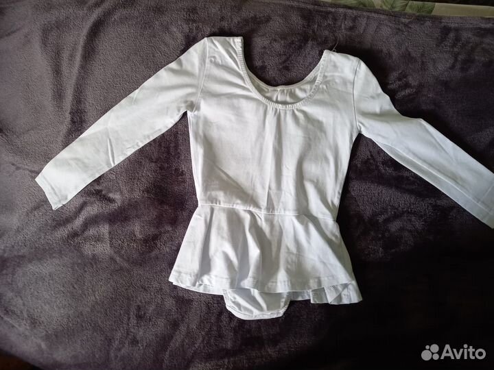 Купальник гимнастический белый 110-116размер