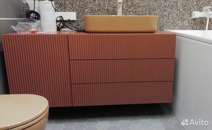 Тумба под раковину из мдф с фрезеровкой на заказ