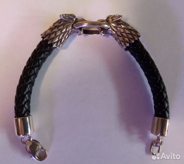 Дизайнерский серебренный браслет Волки