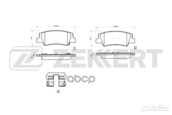 Колодки торм. диск. задн. Hyundai Sonata viii 2