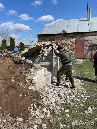 Демонтаж стяжки, стен Снос домов, сараев