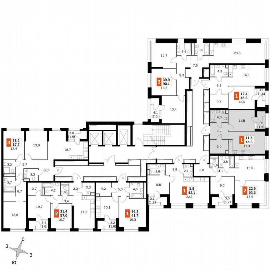 1-к. квартира, 45,8 м², 26/26 эт.