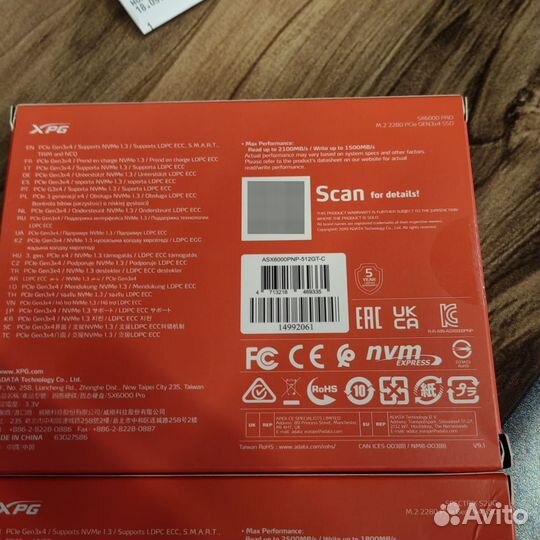 Новый SSD m.2 NVMe Adata XPG 512gb