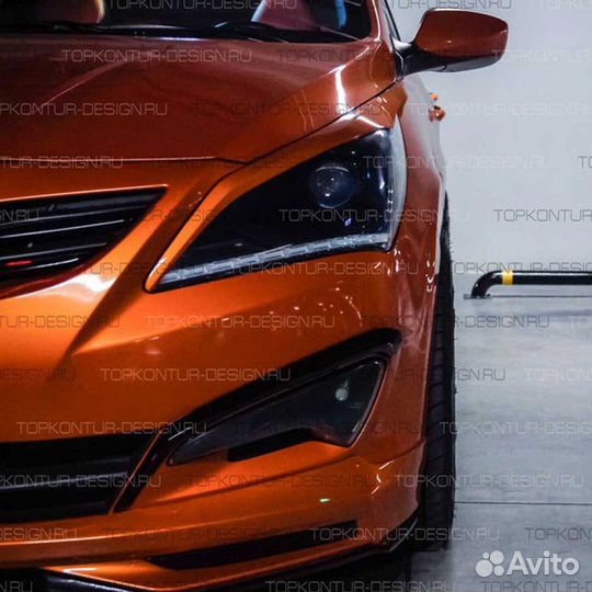 Накладки на передние фары zeus для Hyundai Solaris