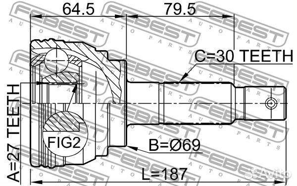 Шрус наружный toyota hiace/4runner 2.7/3.0D 95-00