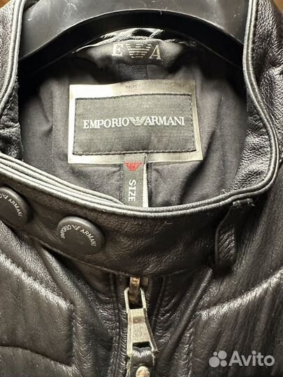 Куртка кожанная emporio armani