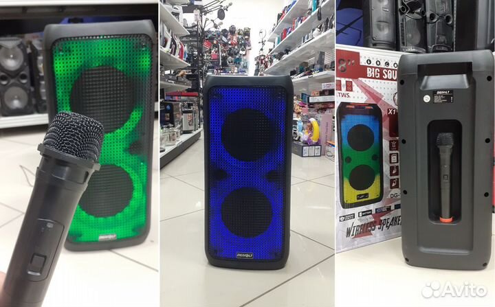 Акустика беспроводная Digivolt караоке подсветка