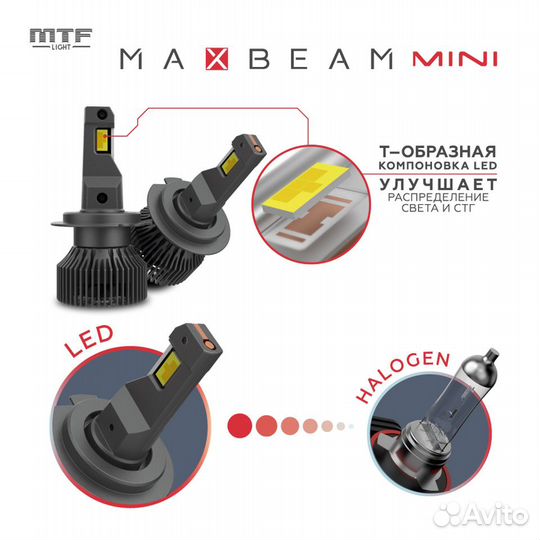 Светодиодные лампы MTF H11 / H9 MaxBeam mini