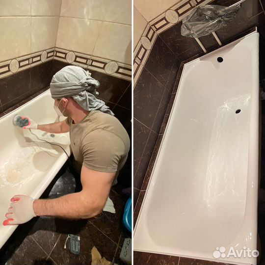 Реставрация ванн жидким акрилом,литьевым мрамором