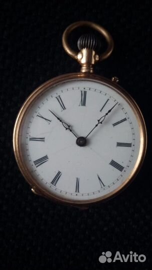 Золотые карманные часы.19 век, на ходу.Швейцария