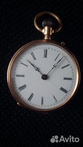 Золотые карманные часы.19 век, на ходу.Швейцария