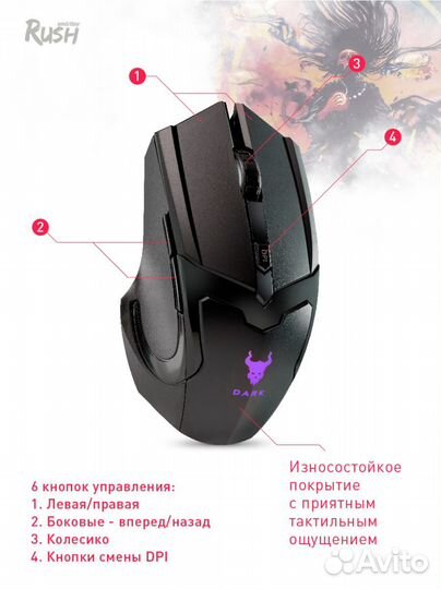 Мышь игровая беспроводная SmartBuy Rush Dark черн