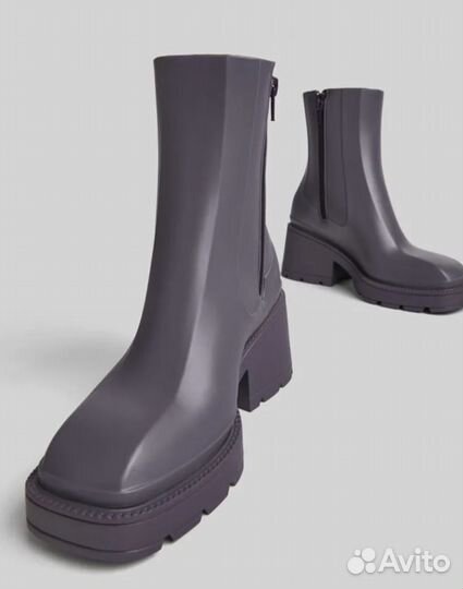 Bershka резиновые ботильоны с квадратным носом