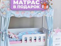 Кровать для детей с матрасом (белая)