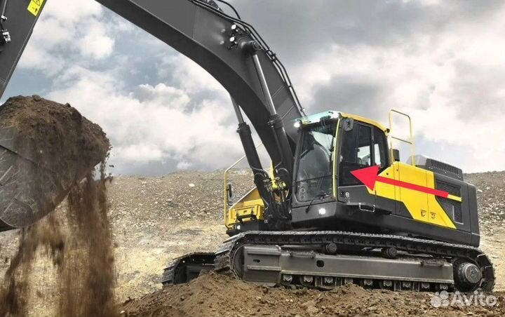 Стекло двери нижнее на экскаватор Volvo EC 700
