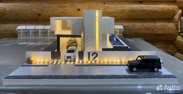 Макет дома в стиле хай тек