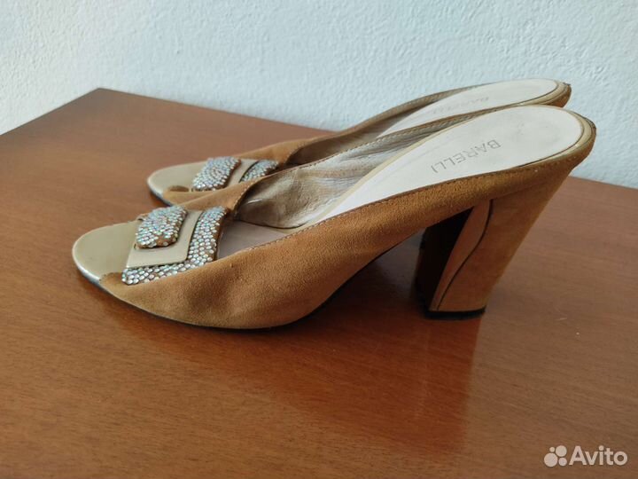 Шлепки женские 38 размер натуральный замш