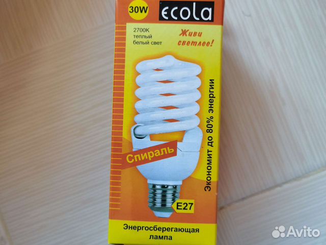 Лампа энергосберегающая Ecola 30w e27 спираль 2700