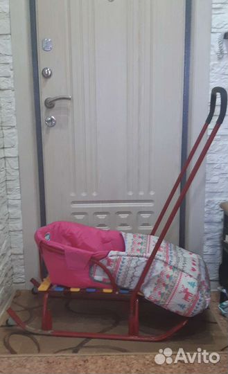 Детские санки с сиденьем Ника