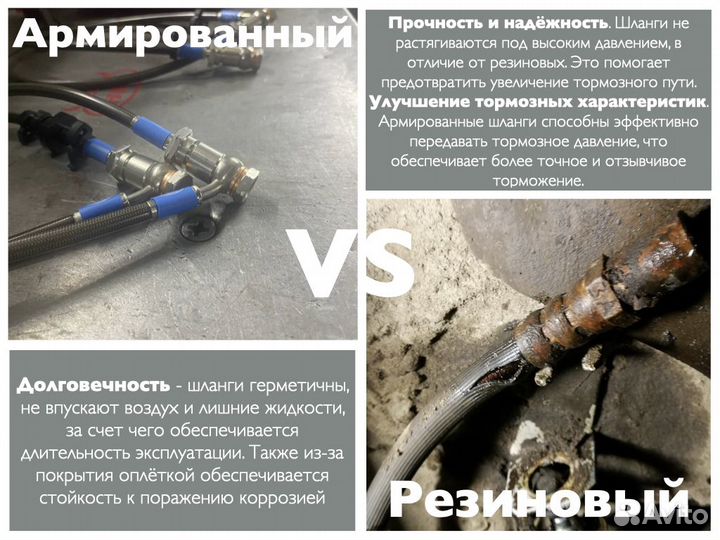 Армированные тормозные шланги