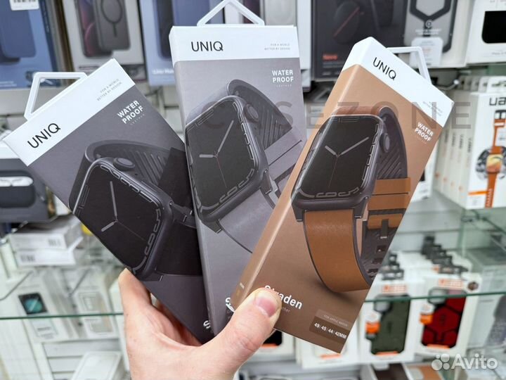 Ремешок apple watch ultra Uniq - кожа / силикон