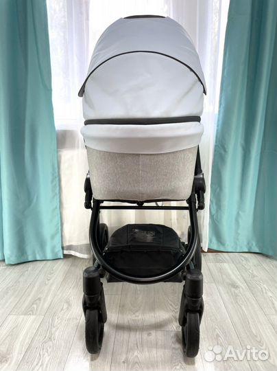 Коляска 2 в 1 Bebetto Torino экокожа голубая